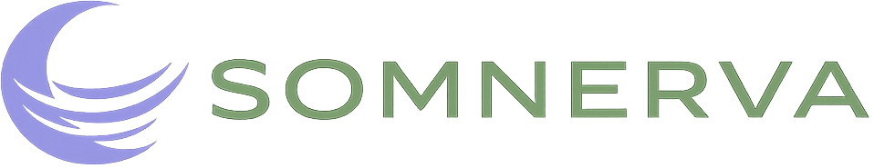 Somnerva logo with a stylized moon and cloud design on a white background